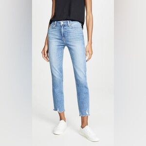 PAIGE Cindy Light Blue Cropped Straight Jeans